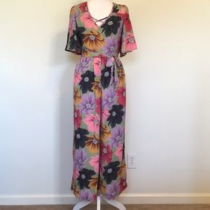 Band of Gypsies Lima Floral Print Jumpsuit SzS NWT